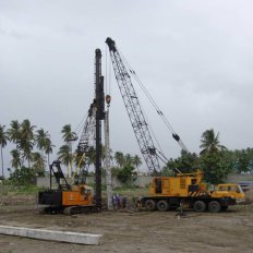 Pile Driving Works using Diesel Hammer